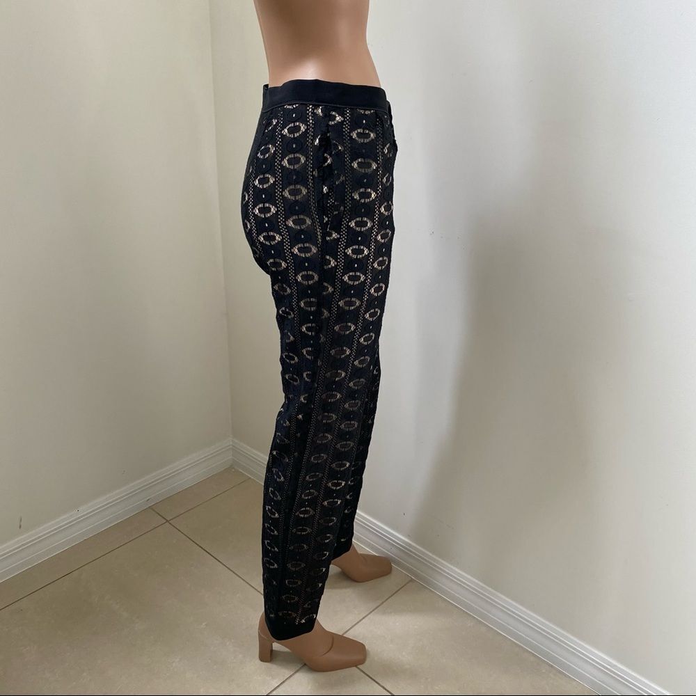 Sea New York Silk Black tan Lace Trouser Pants 2 - Picture 5 of 10
